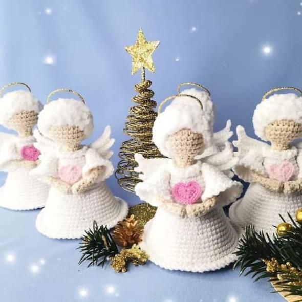 Вязаный рождественский ангел крючком