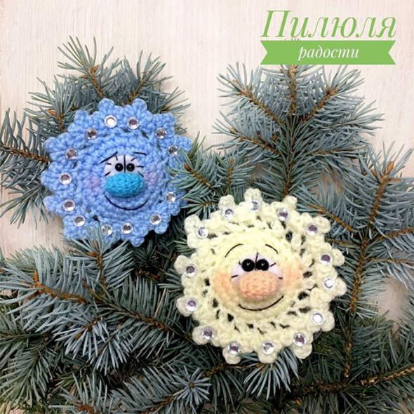 Вязаная снежинка крючком