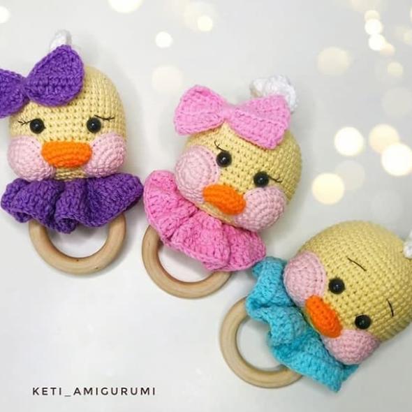 Амигуруми погремушка Lalafanfan крючком