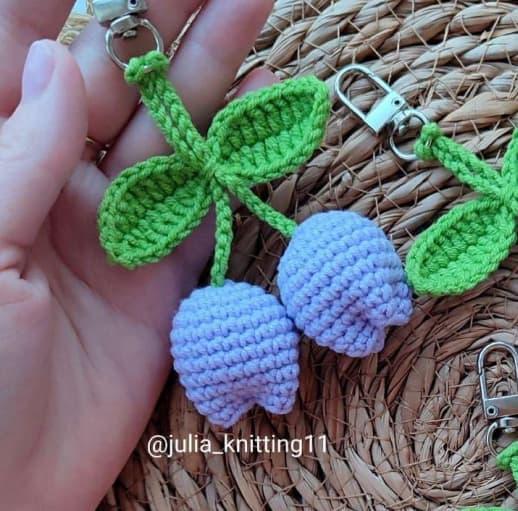 Амигуруми брелок тюльпан крючком