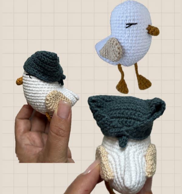 Амигуруми чайка крючком. Сборка игрушки