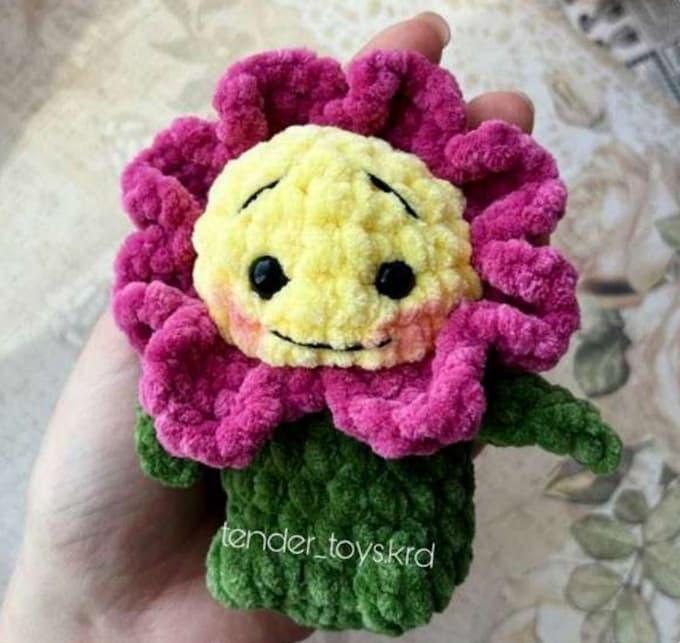 Амигуруми цветочек крючком
