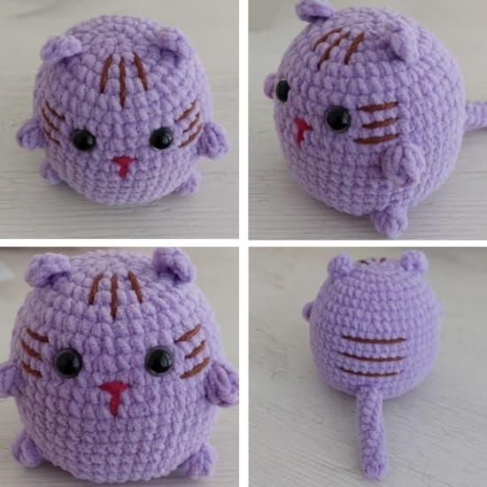 Амигуруми круглый котик крючком