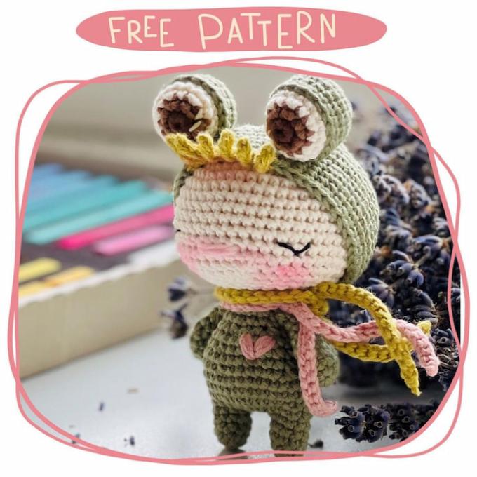 Амигуруми маленький лягушонок крючком
