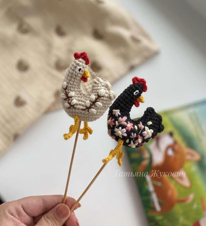 Амигуруми мини-курочка крючком