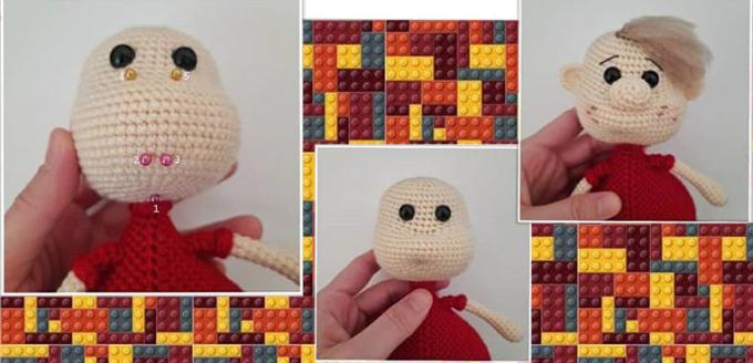 Амигуруми мистер Валентин крючком. Оформление лица