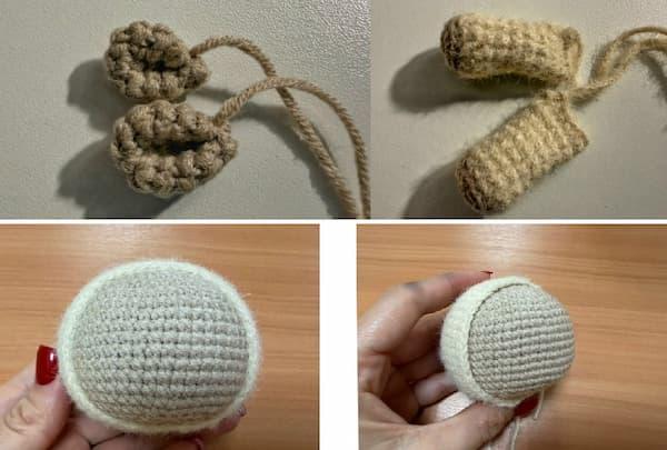 Амигуруми овечка с розочкой крючком. Ушки, лапки, голова