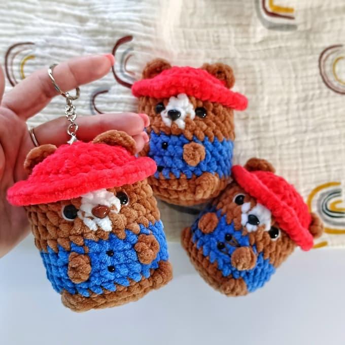 Амигуруми брелок Паддингтон крючком