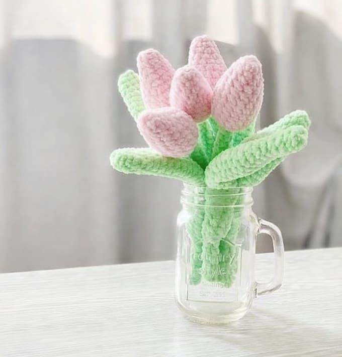 Амигуруми букет тюльпанов крючком