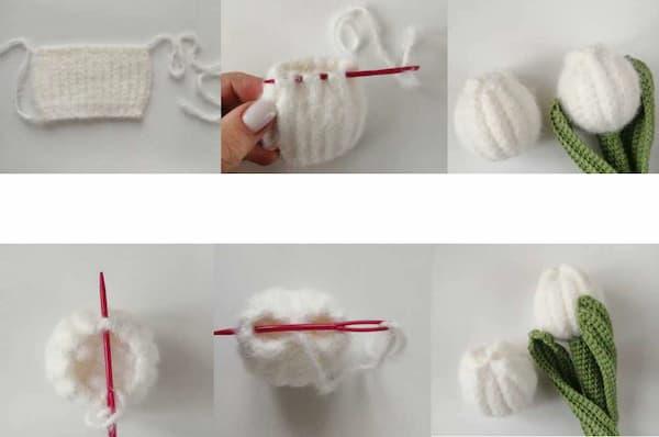 Амигуруми фиестовые тюльпаны крючком. Зашиваем тюльпан