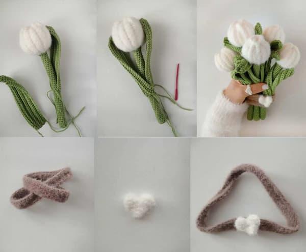 Амигуруми тюльпаны крючком. Сборка